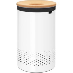 Brabantia Vasket�jskurv m. L�g 60 L, Hvid/Kork