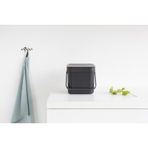 Brabantia Sort & Go Affaldsspand m. Låg 6 L, Grå