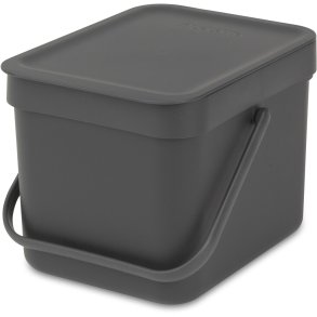Brabantia Sort & Go Affaldsspand m. Låg 6 L, Grå