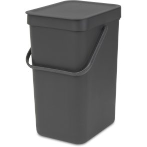 Brabantia Sort & Go Affaldsspand m. Låg 12 L, Grå