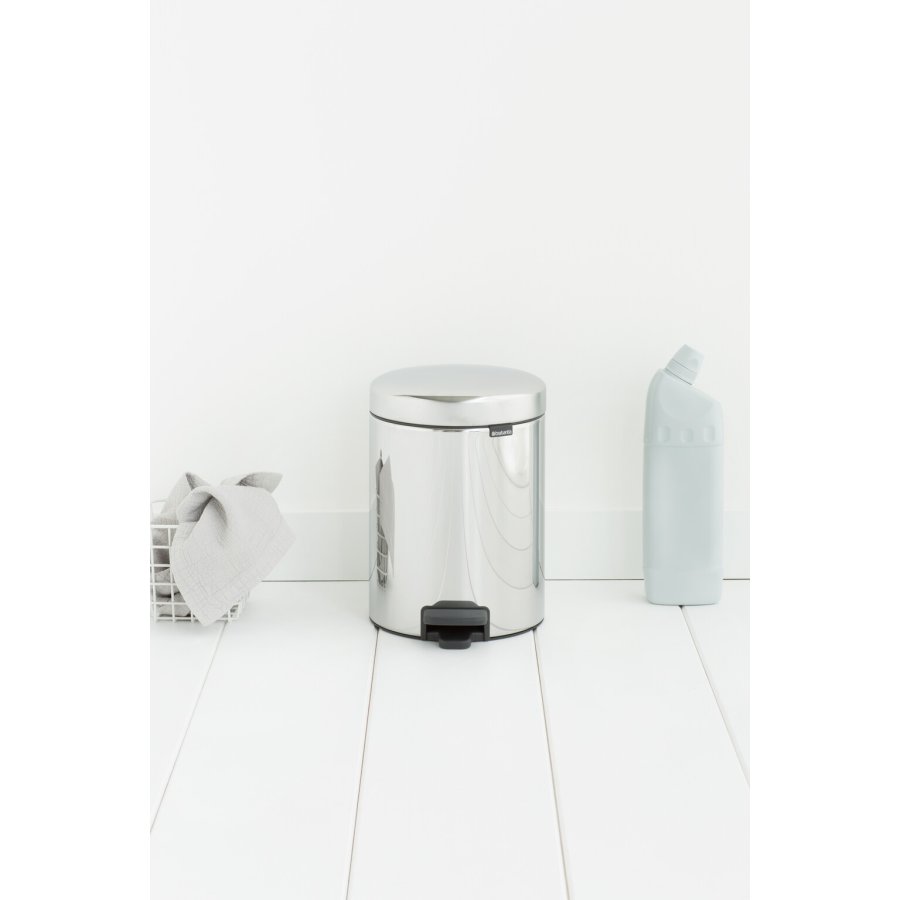 Brabantia NewIcon Pedalspand 5 L, Brilliant Steel