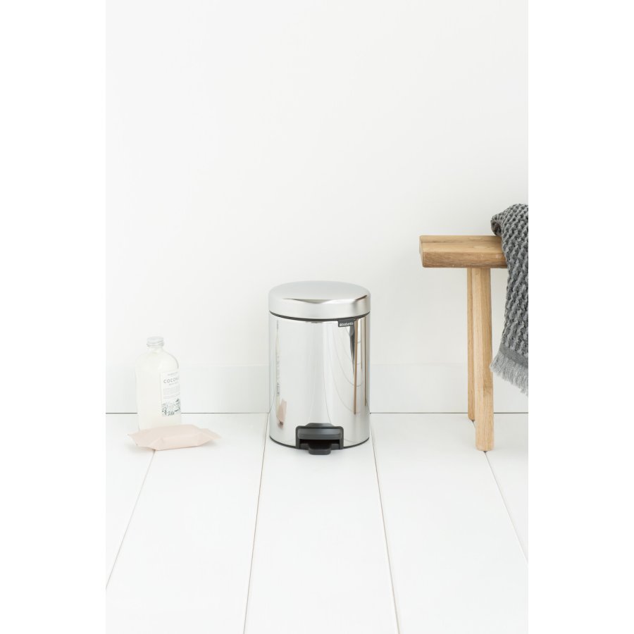 Brabantia NewIcon Pedalspand 3 L, Brilliant Steel