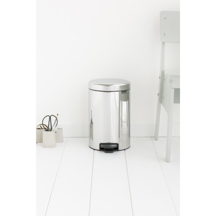 Brabantia NewIcon Pedalspand m. Metal Inderspand 12 L, Brilliant Steel