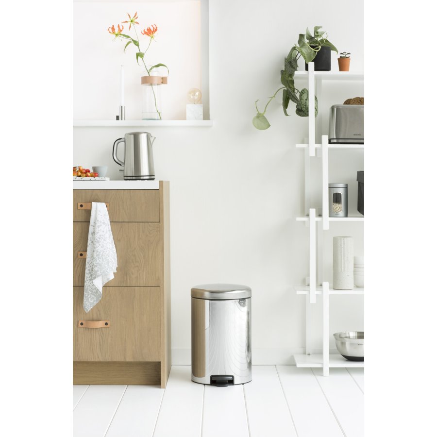 Brabantia NewIcon Pedalspand 20 L, Brilliant Steel