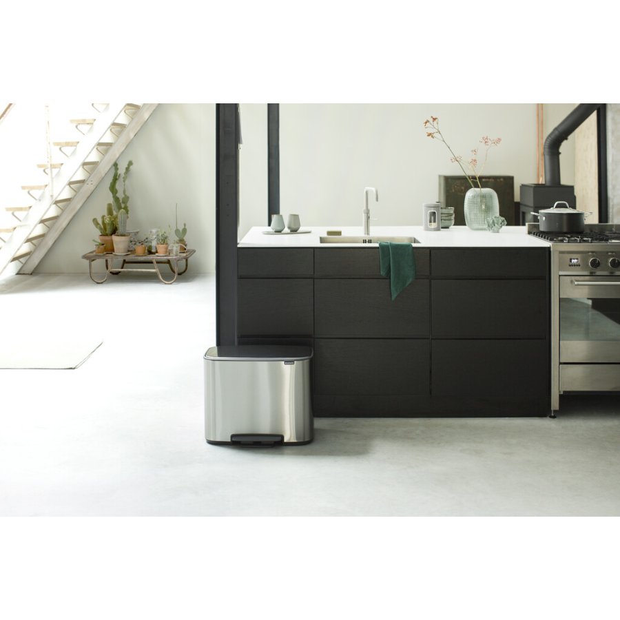 Brabantia Bo Pedalspand Fingerprint Proof 3x11 L, Mat Stl