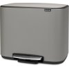 Brabantia Bo Pedalspand 3x11 L, Mineral Concrete Grey