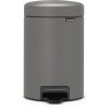 Brabantia NewIcon Pedalspand 3 L, Mineral Concrete Grey