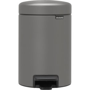 Brabantia NewIcon Pedalspand 3 L, Mineral Concrete Grey