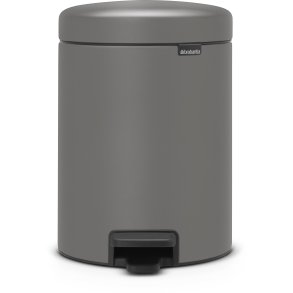 Brabantia NewIcon Pedalspand 5 L, Mineral Concrete Grey