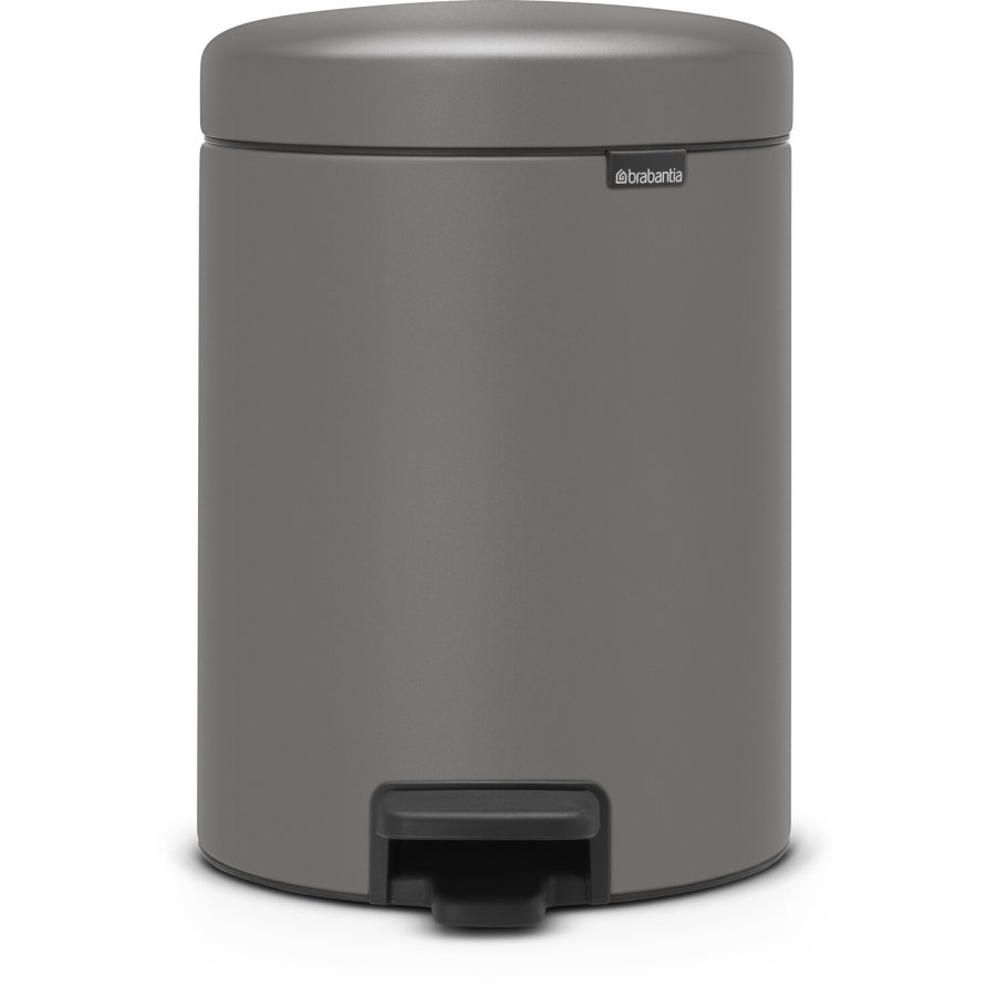 Brabantia NewIcon Pedalspand 5 L, Mineral Concrete Grey