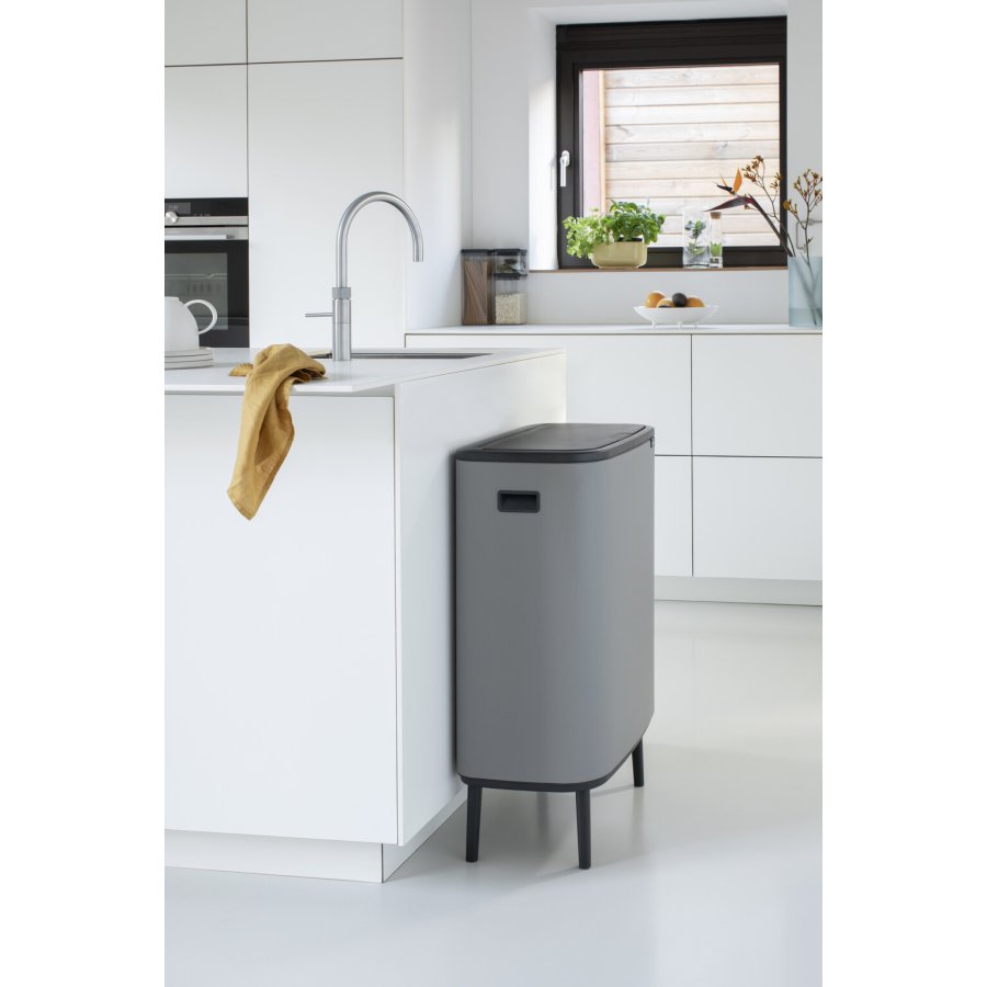 Brabantia Bo Touch Affaldsspand 2x30 L, Mineral Concrete Grey