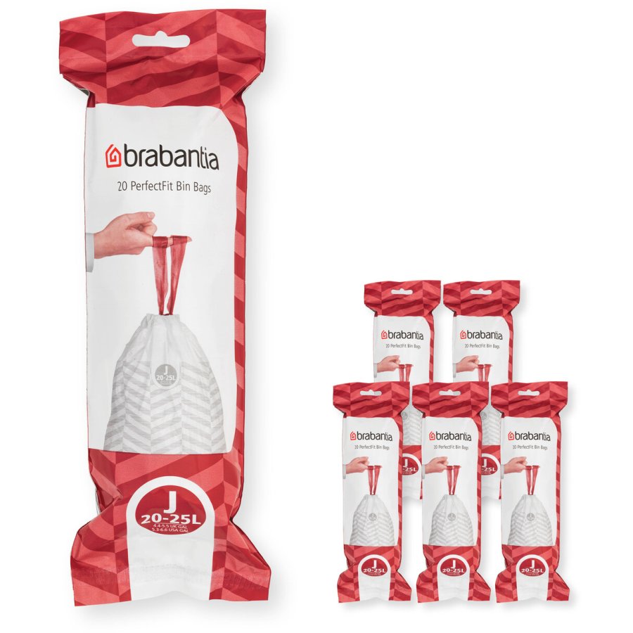 Brabantia PerfectFit Affaldspose J 120 stk. 20-25 L, Hvid