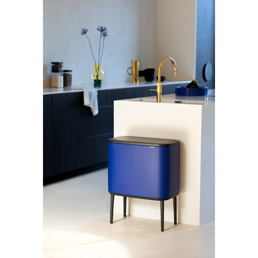 Brabantia Bo Touch Affaldsspand 11+23 L, Mineral Powerful Blue