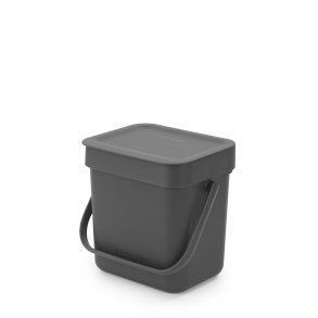 Brabantia Sort & Go Affaldsspand m. Låg 3 L, Grå