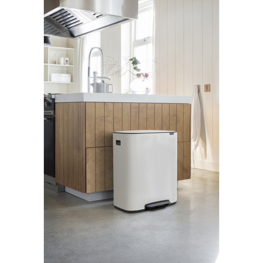 Brabantia Bo Pedalspand m. Inderspand 60 L, Hvid