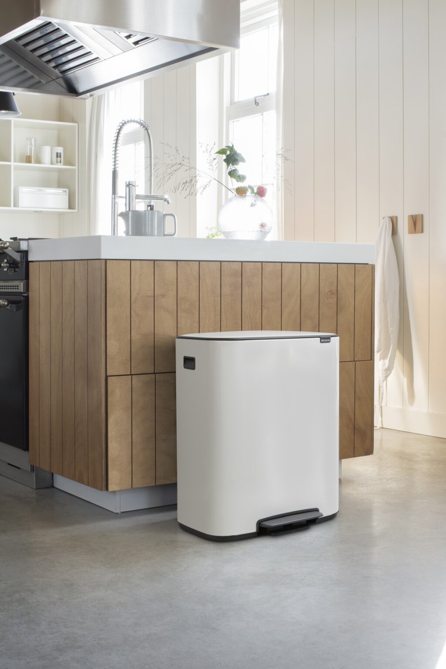 Brabantia Bo Pedalspand m. Inderspand 60 L, Hvid