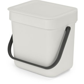 Brabantia Sort & Go Affaldsspand m. Låg 3 L, Lys Grå