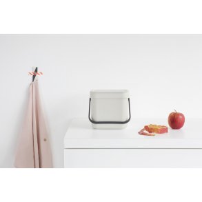 Brabantia Sort & Go Affaldsspand m. Låg 6 L, Lys Grå