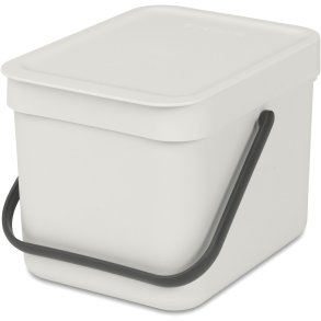 Brabantia Sort & Go Affaldsspand m. Låg 6 L, Lys Grå