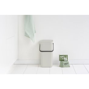 Brabantia Sort & Go Affaldsspand m. Låg 16 L, Lys Grå