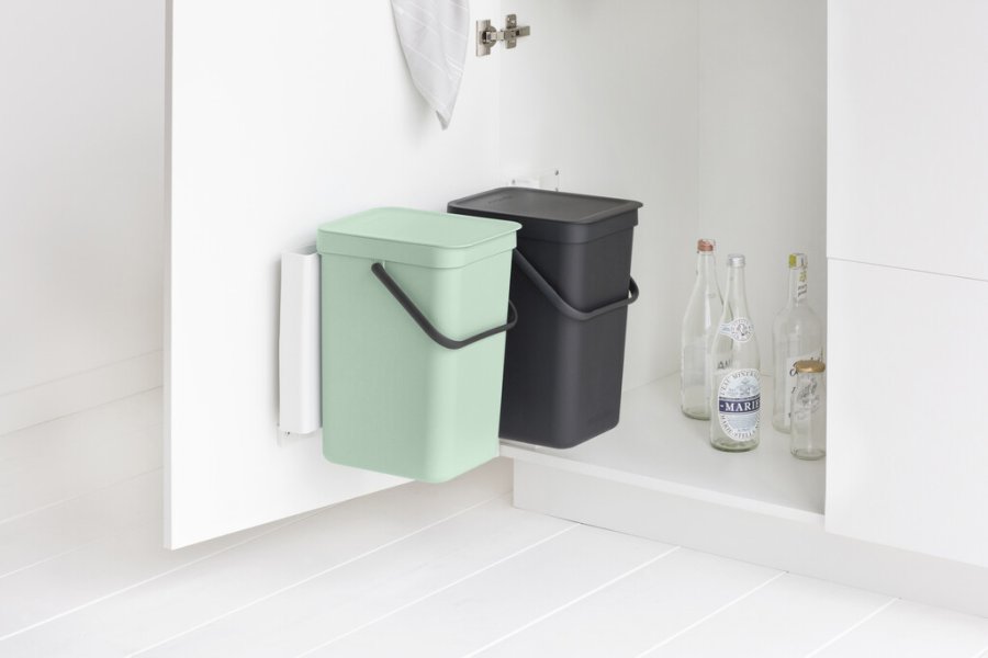 Brabantia Sort & Go Affaldsspand 2x12 L, Jade Green/Grey