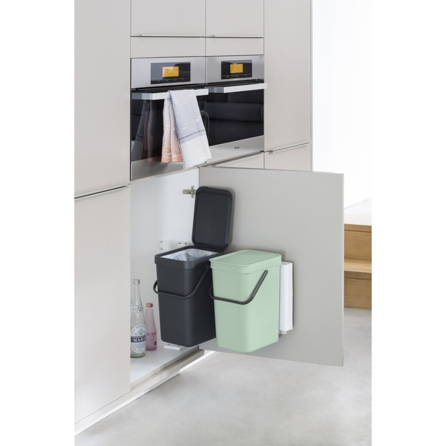 Brabantia Sort & Go Affaldsspand 2x12 L, Jade Green/Grey