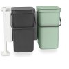 Brabantia Sort & Go Affaldsspand 2x12 L, Jade Green/Grey