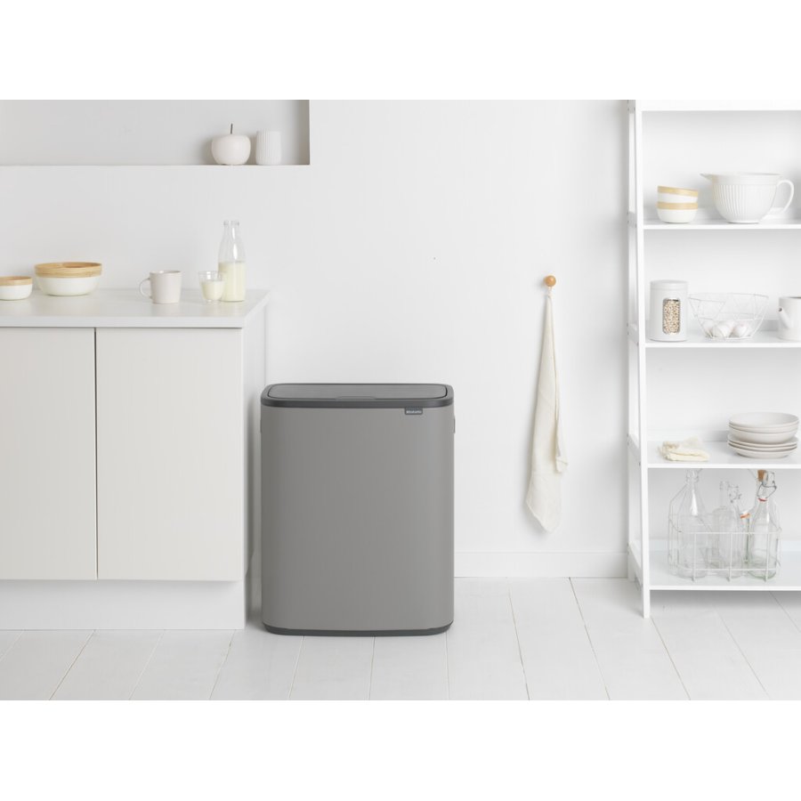 Brabantia Bo Touch Affaldsspand 2x30 L, Mineral Concrete Grey