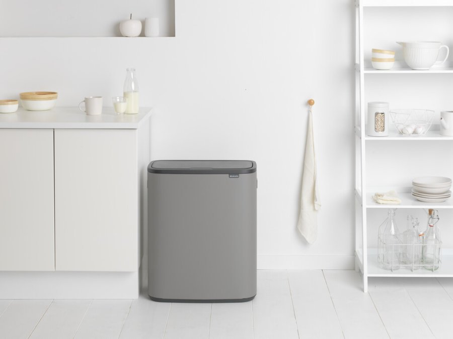 Brabantia Bo Touch Affaldsspand 2x30 L, Mineral Concrete Grey