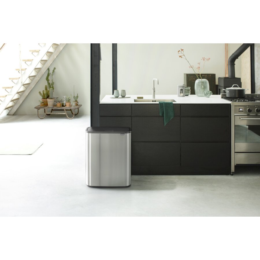 Brabantia Bo Touch Afvalemmer 60 L, Mat Staal