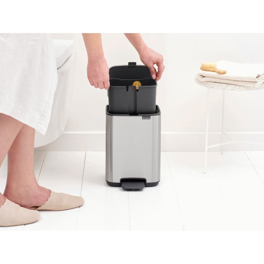 Brabantia Bo Pedalspand Fingerprint Proof 4 L, Mat Stl
