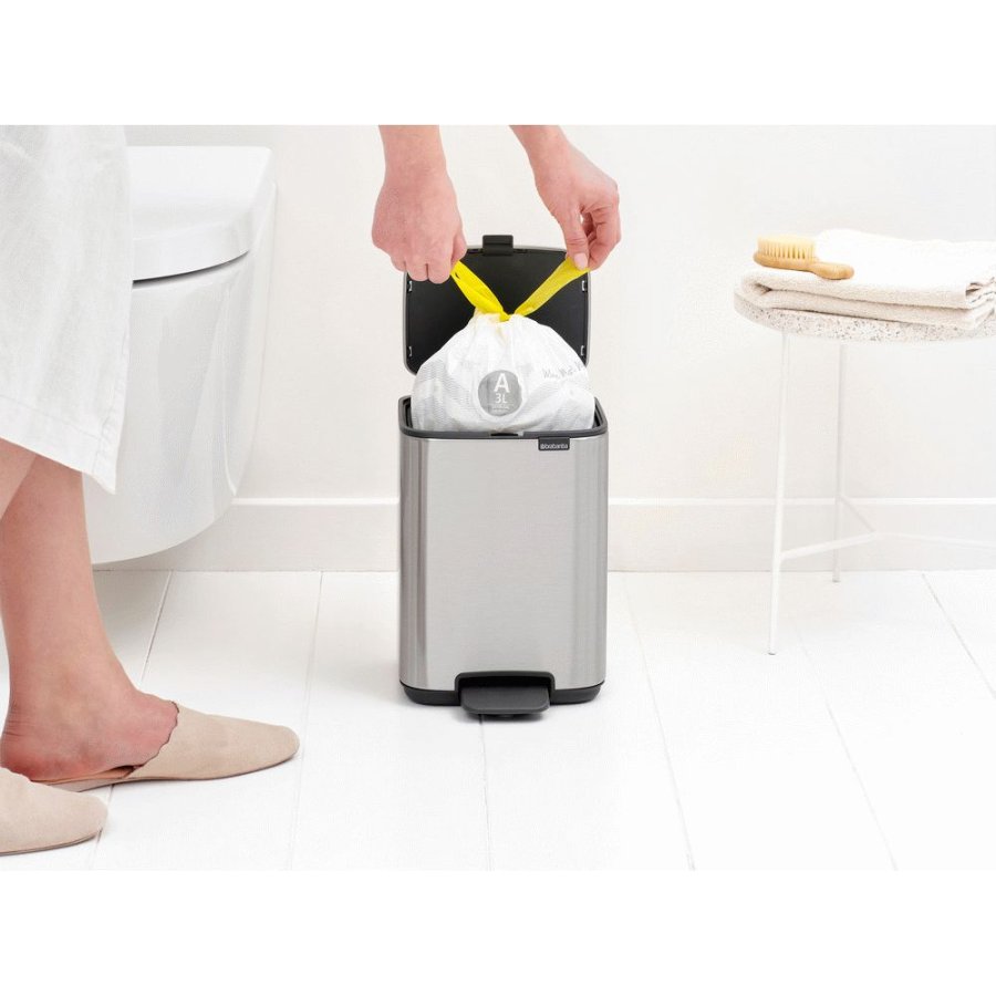 Brabantia Bo Pedalspand Fingerprint Proof 4 L, Mat Stl