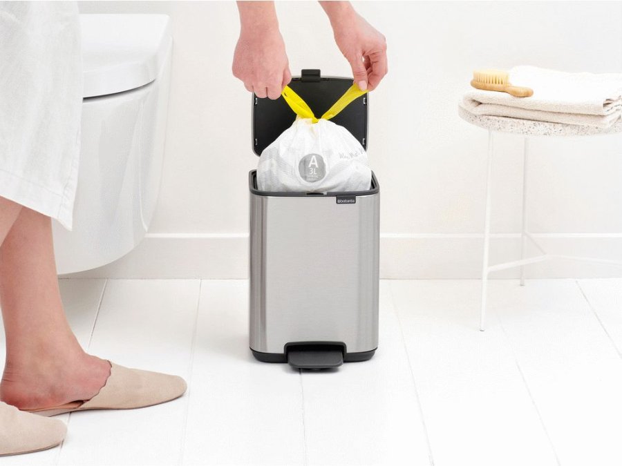 Brabantia Bo Pedalspand Fingerprint Proof 4 L, Mat Stl