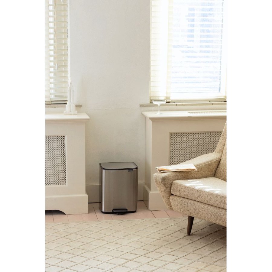 Brabantia Bo Pedalspand Fingerprint Proof 12 L, Mat Stl