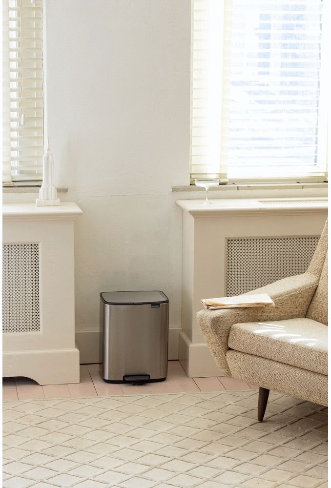 Brabantia Bo Pedalspand Fingerprint Proof 12 L, Mat Stl