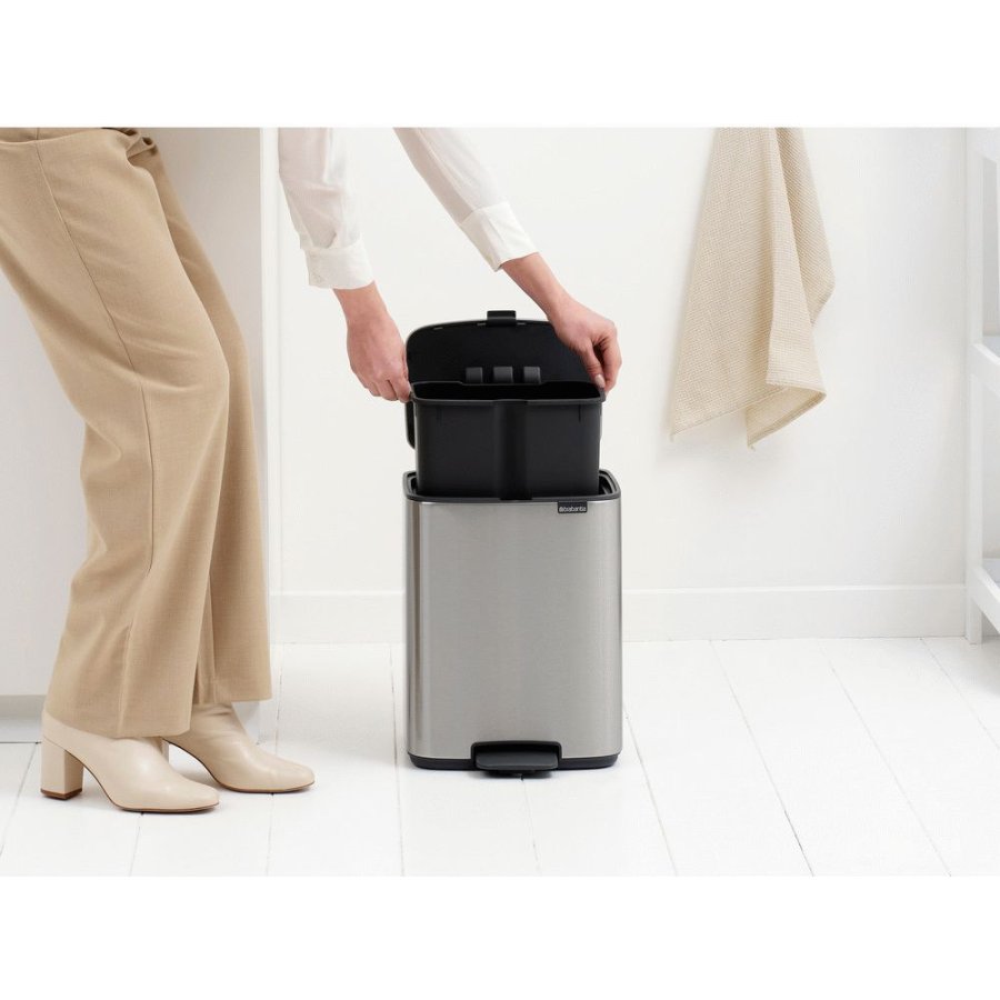 Brabantia Bo Pedalspand Fingerprint Proof 12 L, Mat Stl