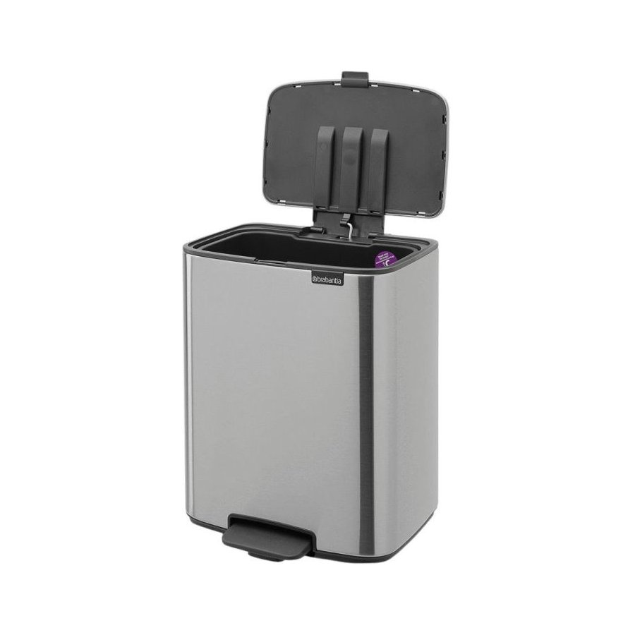 Brabantia Bo Pedalspand Fingerprint Proof 12 L, Mat Stl