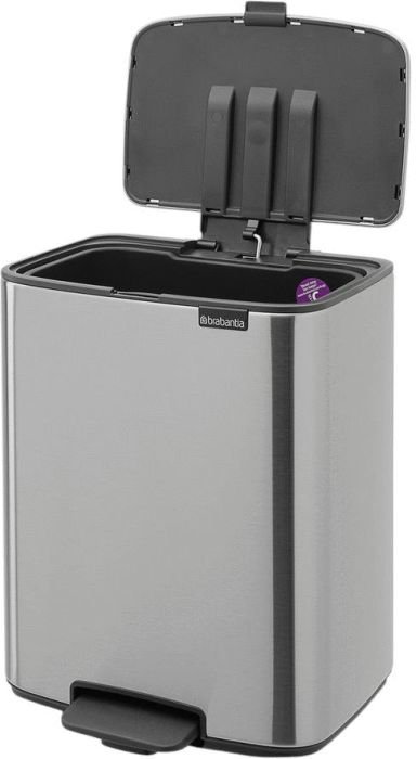 Brabantia Bo Pedalspand Fingerprint Proof 12 L, Mat Stl
