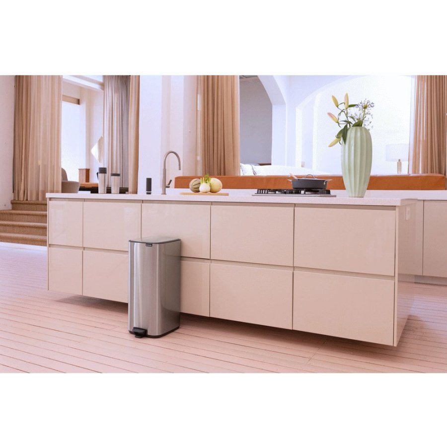Brabantia Bo Pedalspand Fingerprint Proof 30 L, Mat Stl