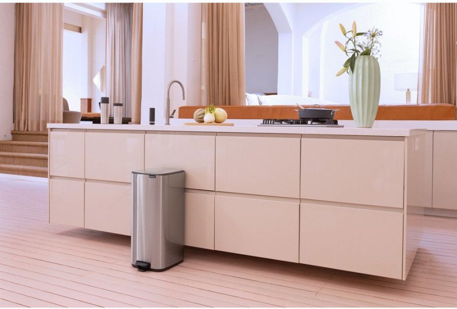 Brabantia Bo Pedalspand Fingerprint Proof 30 L, Mat Stl