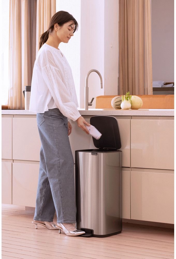 Brabantia Bo Pedalspand Fingerprint Proof 30 L, Mat Stl