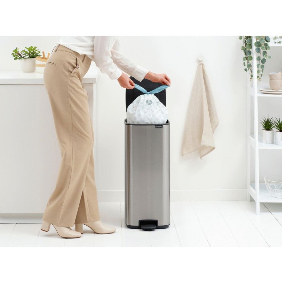 Brabantia Bo Pedalspand Fingerprint Proof 30 L, Mat Stl