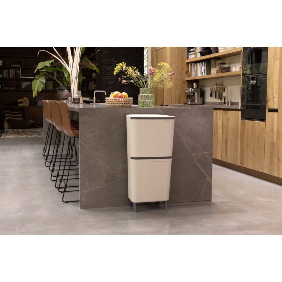 Brabantia SortUp Abfallsortiereimer 20+25 L, Soft Beige