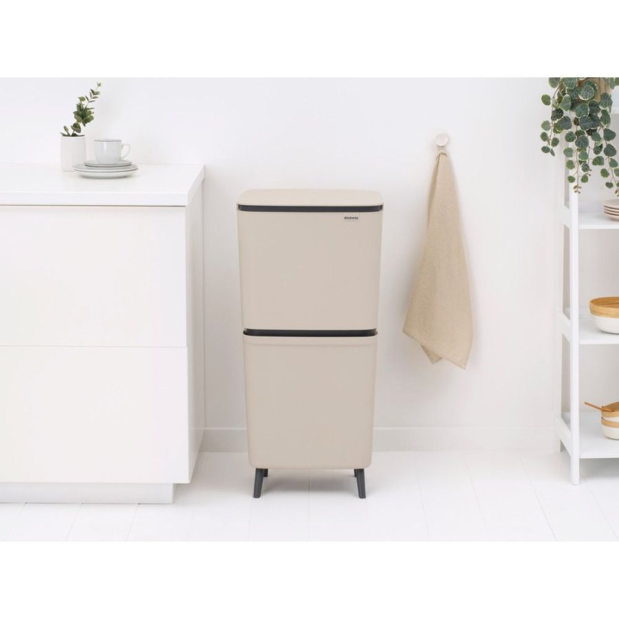 Brabantia SortUp Abfallsortiereimer 20+25 L, Soft Beige