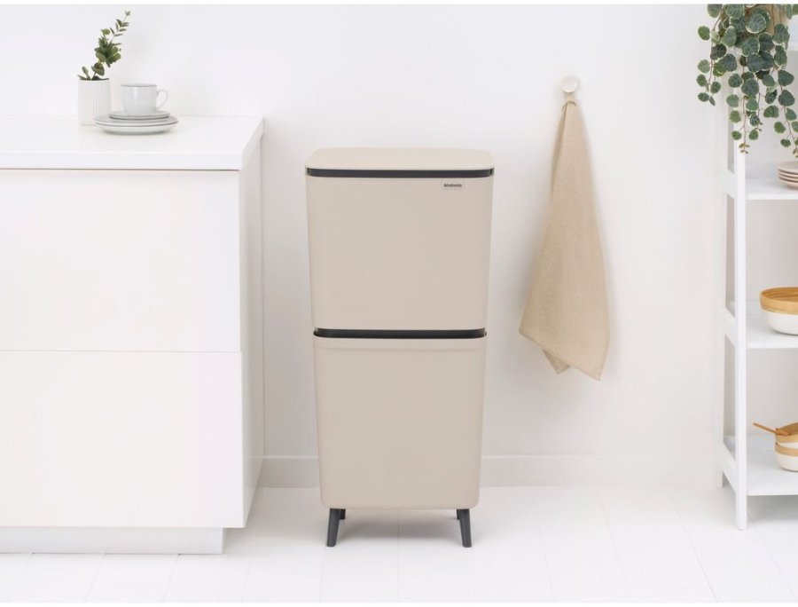 Brabantia SortUp Abfallsortiereimer 20+25 L, Soft Beige