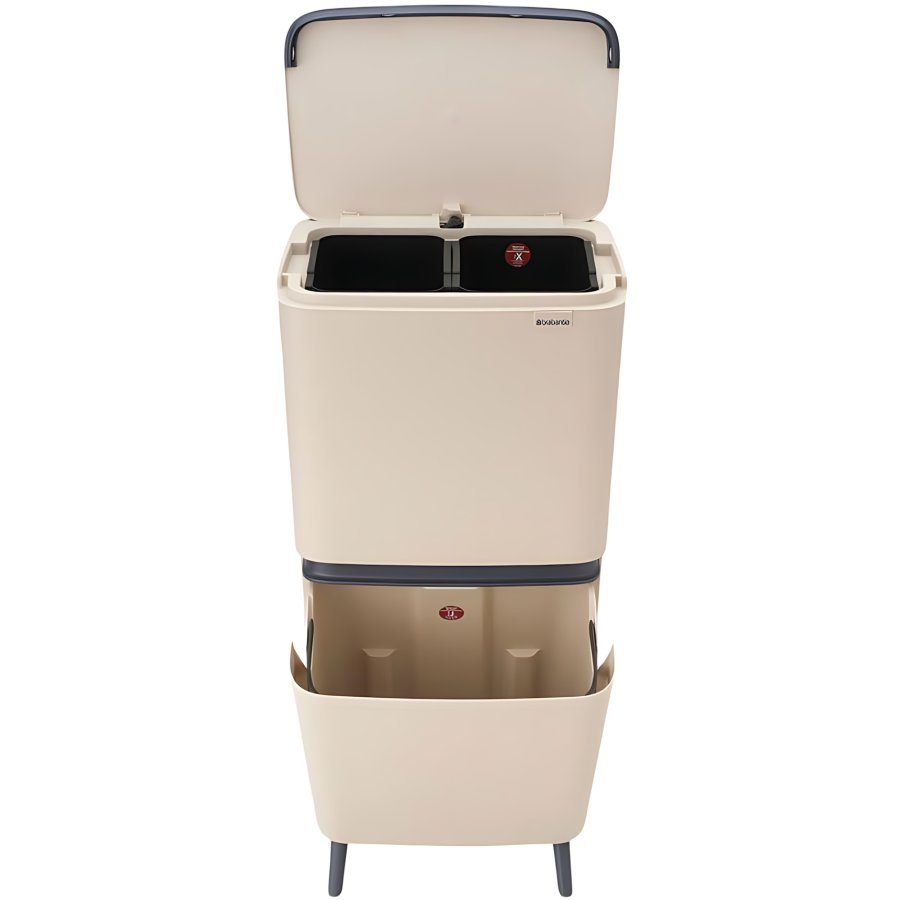 Brabantia SortUp Abfalltrennungseimer 10+10+25 L, Soft Beige