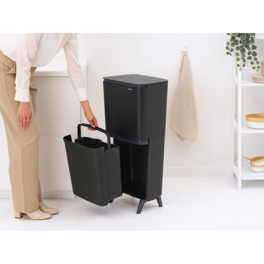 Brabantia SortUp Abfalltrennungseimer 20+25 L, Dark Grey
