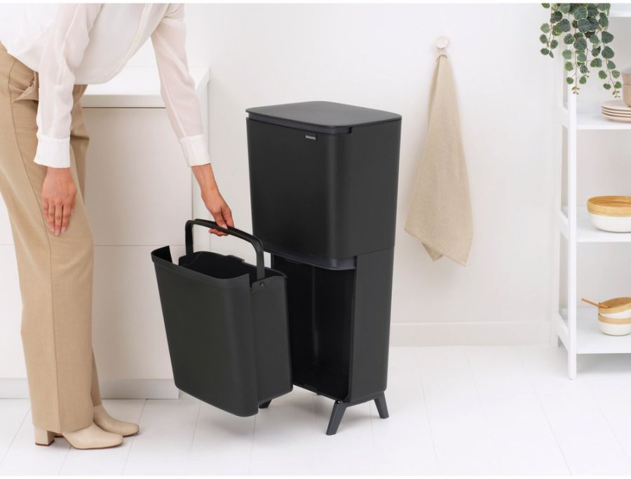Brabantia SortUp Abfalltrennungseimer 20+25 L, Dark Grey