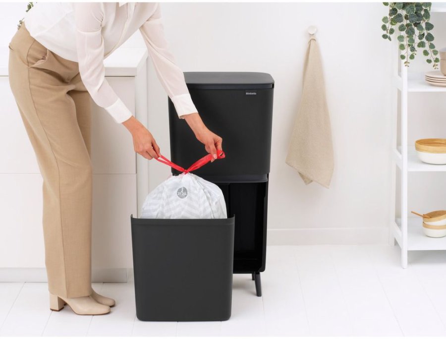 Brabantia SortUp Abfalltrennungseimer 20+25 L, Dark Grey