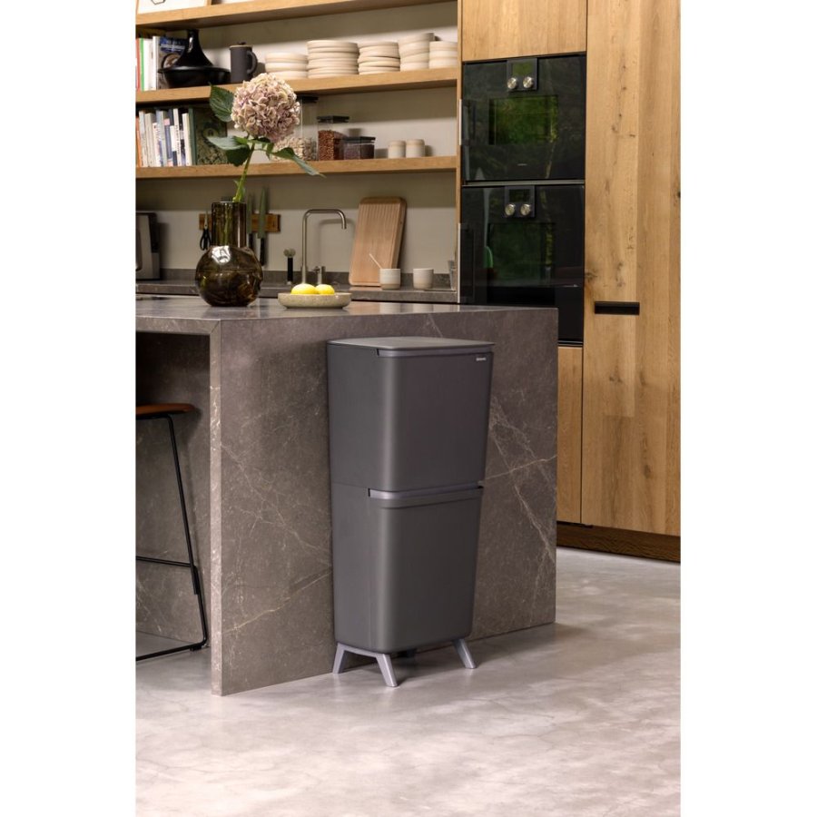 Brabantia SortUp Abfalltrennungseimer 20+25 L, Dark Grey